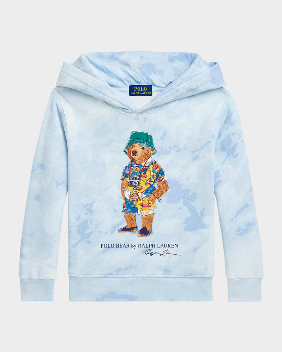 Boy's Polo Bear Cloud-Print Hoodie, Size 2-7